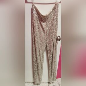 NWT high-rise sequin flare pants